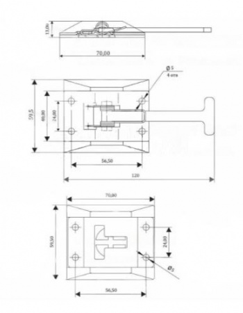 Фиксатор дверной Т-Образный
