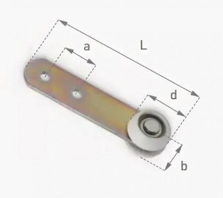 Ролик боковой шторы на пластине с пласт.ободом под заклепку