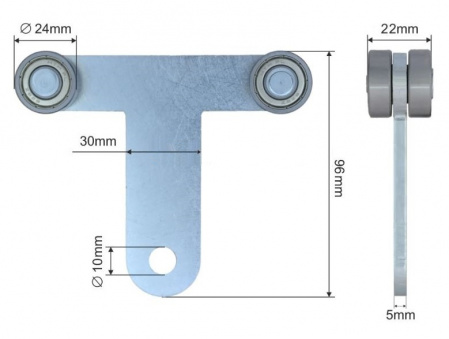 Ролик стойки Т образный EDSCHA