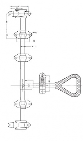 Замок для ворот d22 ДЕЛЬТА-