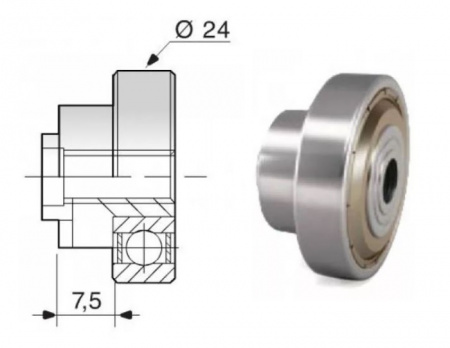 Ролик крыши 24 мм юбка 7.5 мм Autocar