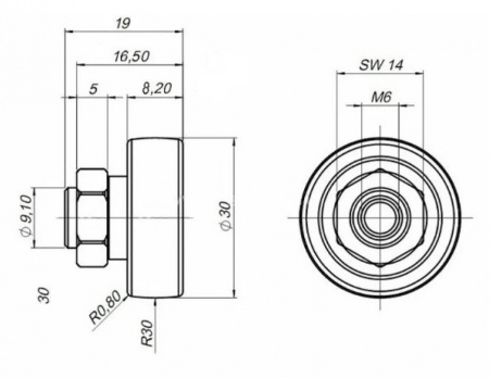 Ролик крыши 30 мм Schmitz сталь