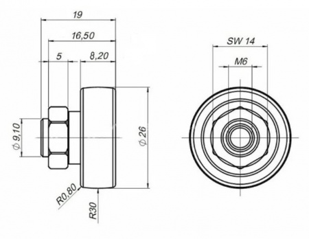 Ролик крыши 26 мм Schmitz сталь