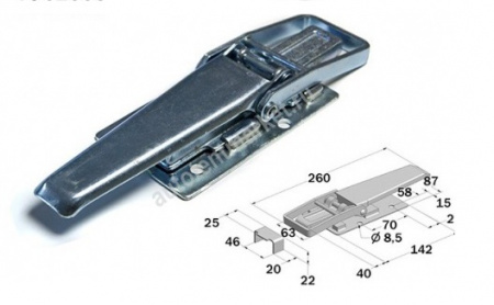 Замок бортовой накладной