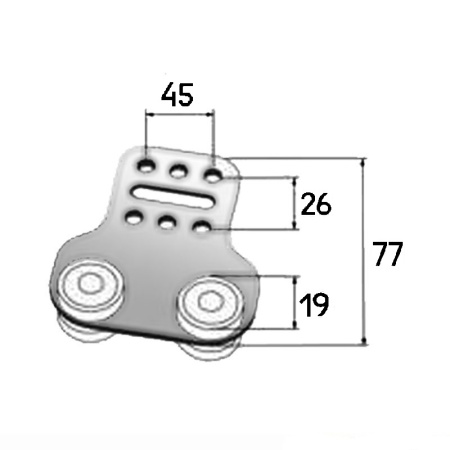 Ролик боковой шторы двойной оцинкованный 19-